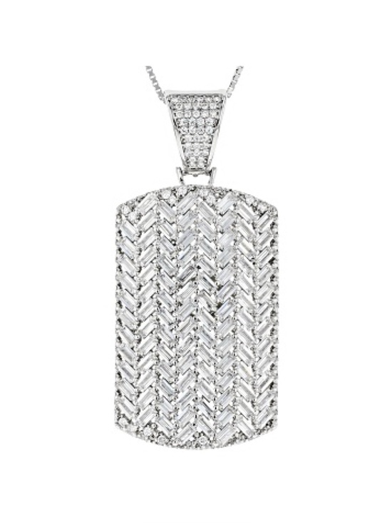 Bella Luce Jewelry - Bella Luce CZ Crystal Dog Tag Necklace